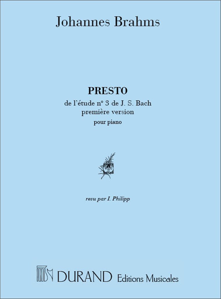 Etude N 3 Piano (1Zre Version Presto De Bach Bwv